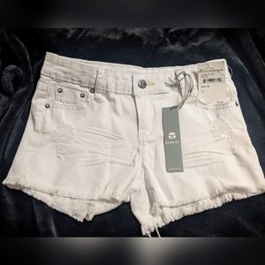 NWT Tractr White Denim Distressed Girls Shorts